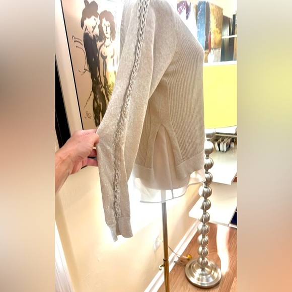 Lucky Brand,Metallic Knit Sheer Lightweight Delicate Blouse Women's,Size Medium - Picture 7 of 10